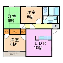 アドザックス桃山A・Bの物件間取画像